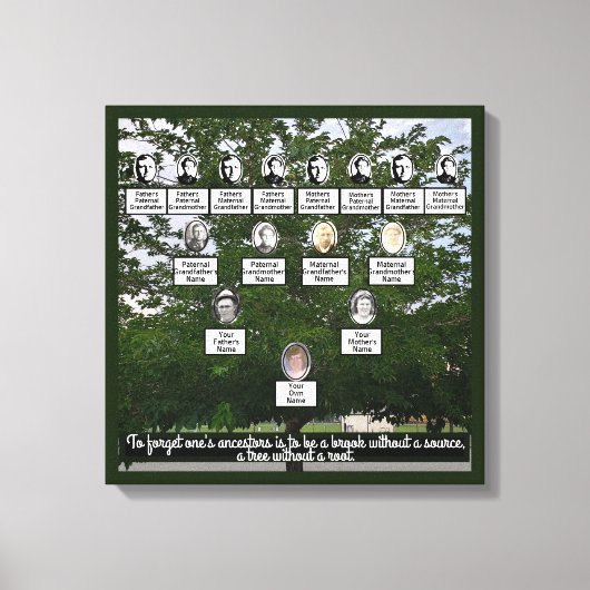 Zomertijd Family Tree Four Generations Canvas Art Afdruk (Voorkant)