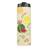 Zomertijd fruit tumbler | Leuke citroen en waterme Thermosbeker (Voorkant)