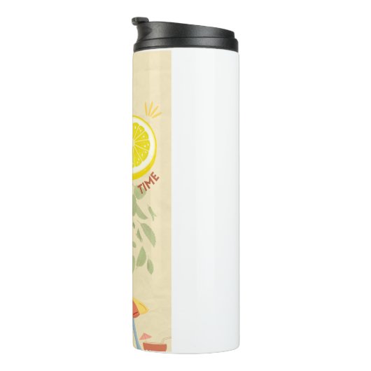 Zomertijd fruit tumbler | Leuke citroen en waterme Thermosbeker (Geroteerd rechts)
