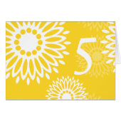 Zomertijd gele bloemetjes Tafelnummer Kaart (Voorkant Horizontaal)