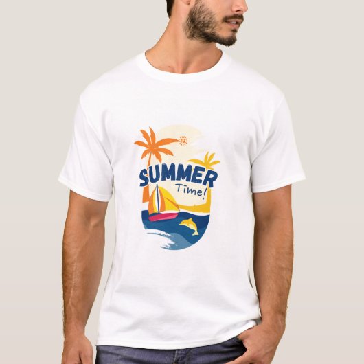 Zomertijd" Grafisch T-shirt – Fun & Fresh Vibes" (Voorkant)