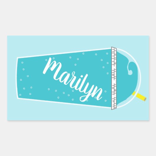 Zomertijd Icy Koude Drink Gepersonaliseerde Sticke Rechthoekige Sticker (Voorkant)