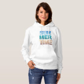 Zomertijd ironische strand zee hoodie trui (Voorkant volledig)