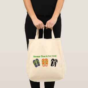 Zomertijd is Leuke Tijd Flip Flop Boodschappentas Tote Bag