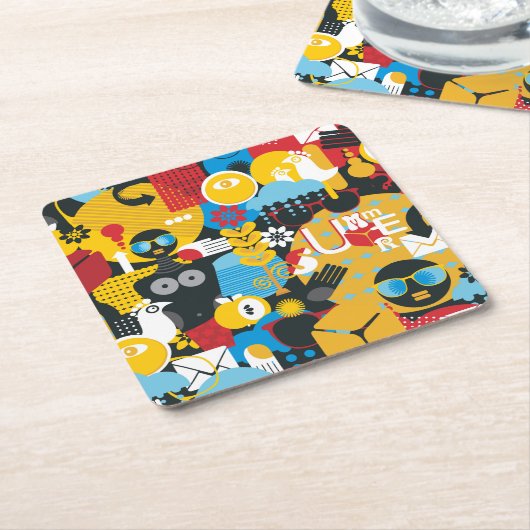 zomertijd kartonnen onderzetters (Schuin)