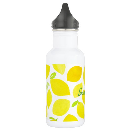 zomertijd kleurig zomercitrusgeel wit waterfles  (Links)