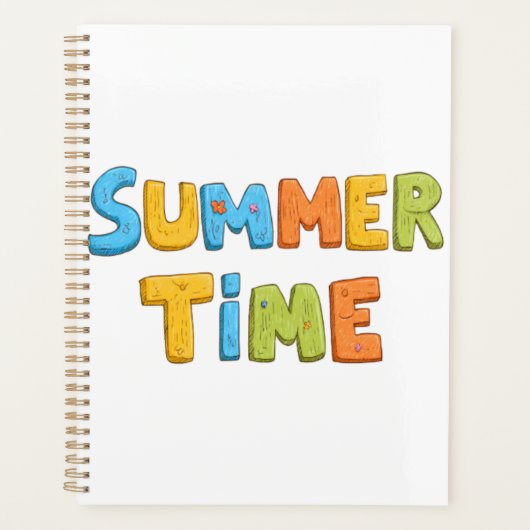 Zomertijd - Kleurrijke zomertijdtekst Planner (Voorkant)
