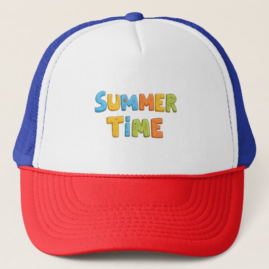 Zomertijd - Kleurrijke zomertijdtekst Trucker Pet (Voorkant)