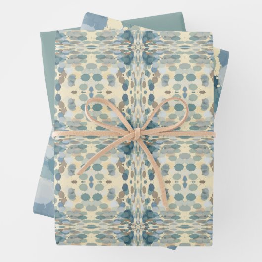 Zomertijd Leuk Ocean Spray Splatter Abstracte Kuns Inpakpapier Vel (In situ)