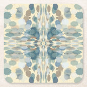 Zomertijd Leuk Ocean Spray Splatter Abstracte Kuns Kartonnen Onderzetters (Voorkant)