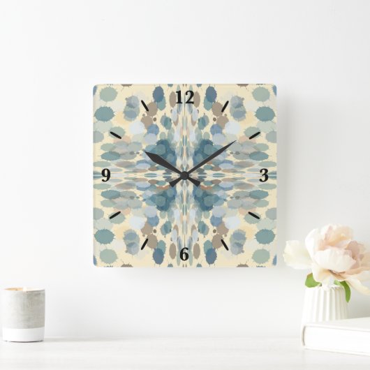 Zomertijd Leuk Ocean Spray Splatter Abstracte Kuns Vierkante Klok (Huis)