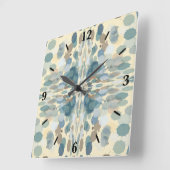 Zomertijd Leuk Ocean Spray Splatter Abstracte Kuns Vierkante Klok (Hoek)