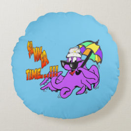 Zomertijd Octopus Cartoon Kinder Ronde Pillow Rond Kussen