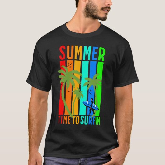 zomertijd om te surfen t-shirt (Voorkant)