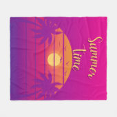 Zomertijd Ombre Roze Paarse Fleece Deken (Voorkant (Horizontaal))