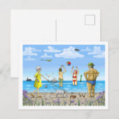 Zomertijd op het strand briefkaart (Voorkant / Achterkant)