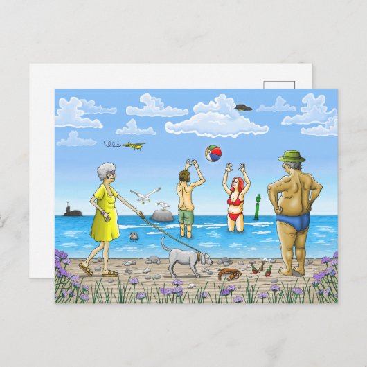 Zomertijd op het strand feestdagenkaart (Voorkant / Achterkant)