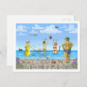 Zomertijd op het strand feestdagenkaart (Voorkant / Achterkant)