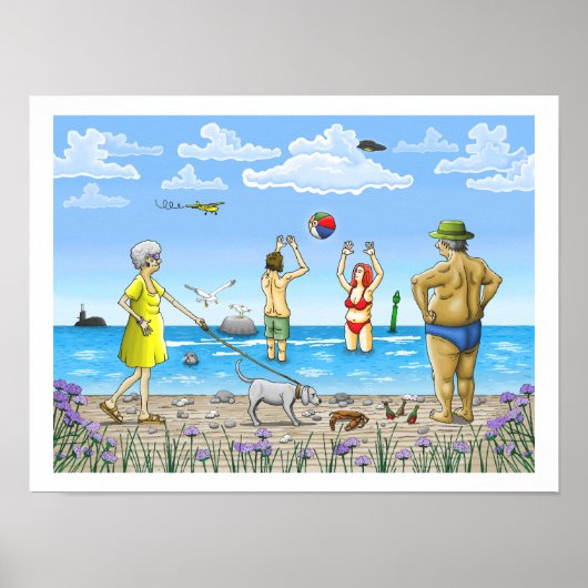 Zomertijd op het strand poster (Voorkant)