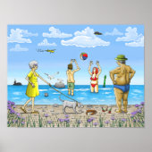 Zomertijd op het strand poster (Voorkant)