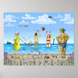 Zomertijd op het strand poster