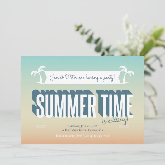 Zomertijd Radiant uitnodiging (Staand voorkant)