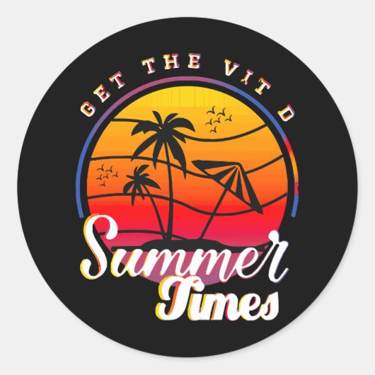 Zomertijd Ronde Sticker (Voorkant)