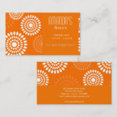 Zomertijd sinaasappel bloemen Visitekaartje (Voorkant / Achterkant)