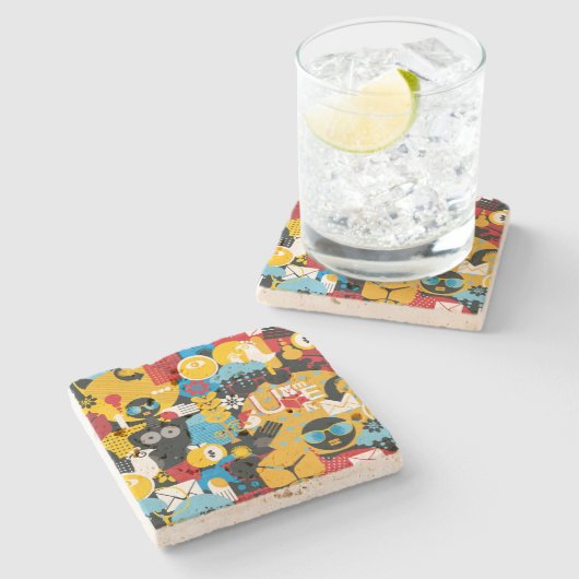 zomertijd stenen onderzetter (Zijkant)