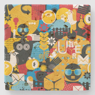 zomertijd stenen onderzetter