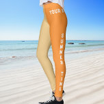 Zomertijd Strand Tijd Sportief Genaamd Leggings<br><div class="desc">Zomer tijd strand tijd sportief genoemd ontwerp. Dit unieke ontwerp heeft twee verschillende kleuren, lichtbruin en sinaasappel. Het is zeer eenvoudig aan te passen, voeg gewoon jouw namen toe. Het zal aan beide kanten van de leggings worden gedrukt. De tekst op het linkerbeen is "ZOMERTIJD" en de tekst op het...</div>