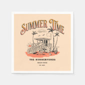 zomertijd strandhut illustratie servet (Voorkant)