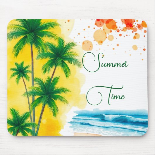 “Zomertijd” strandontwerp Muismat (Voorkant)