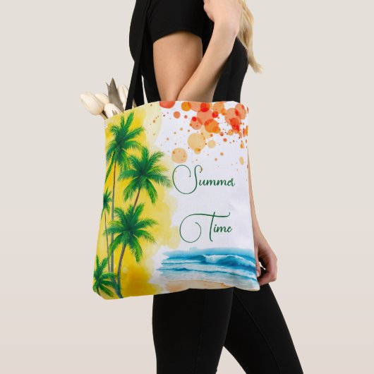 “Zomertijd” strandontwerp Tote Bag (Dichtbij)