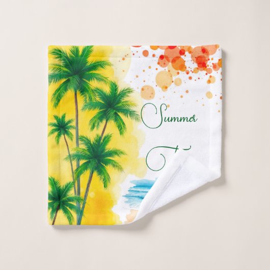 “Zomertijd” strandontwerp Washandje (Wasdoekje)