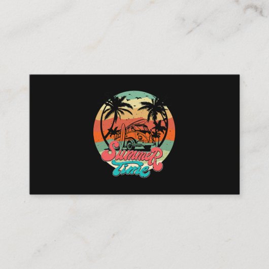 Zomertijd Surf Funny Beach Familie Vakantie Match Visitekaartje (Voorkant)