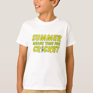 zomertijd: tijd voor cricket Yellow en Green T-shirt