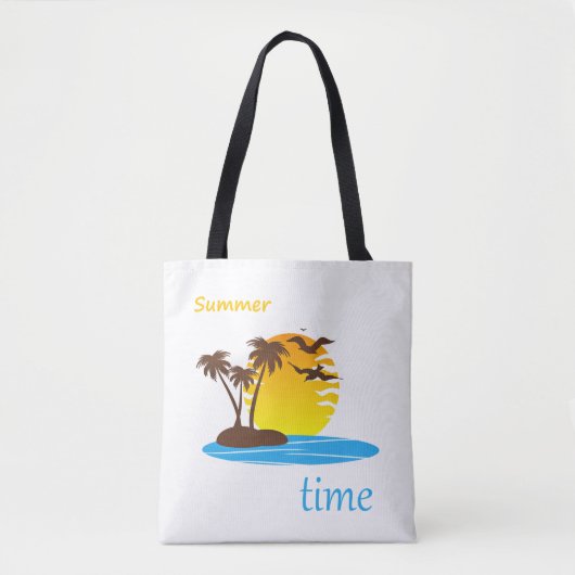 Zomertijd, tropische zon, tote bag (Voorkant)