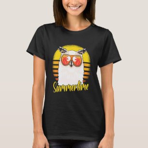 Zomertijd Uil Retro Zonsondergang Strand Vakantie T-shirt
