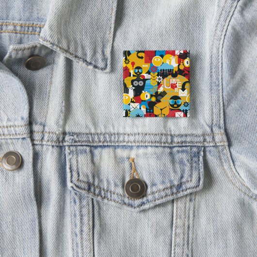 zomertijd vierkante button 5,1 cm (In situ)