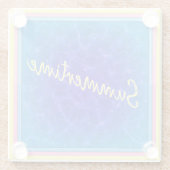 Zomertijd Water thema pastel ingelijst Modern Glazen Onderzetter (Achterkant)