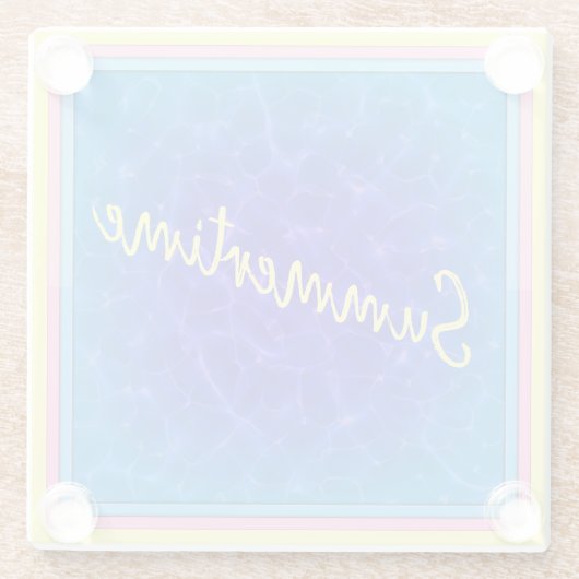 Zomertijd Water thema pastel ingelijst Modern Glazen Onderzetter (Achterkant)