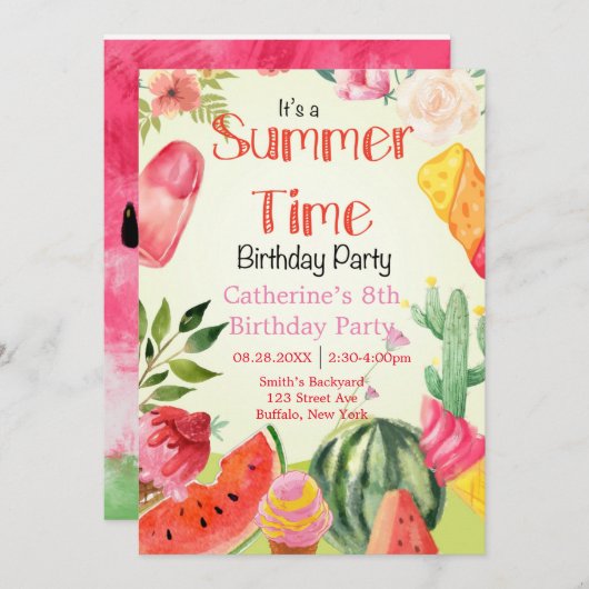 Zomertijd Watermelon Birthday (Voorkant / Achterkant)