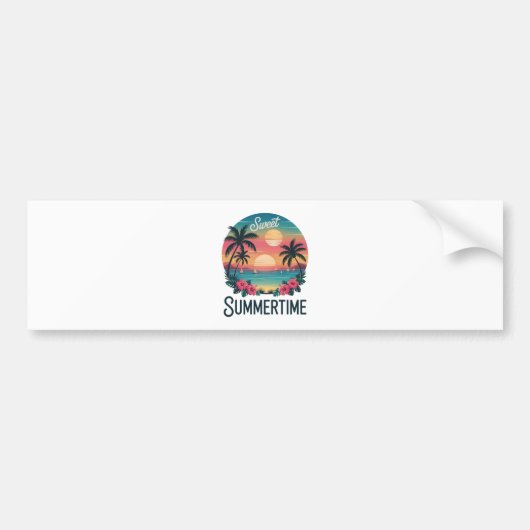 Zomertijd Zomer Trip Strand Bumpersticker (Voorkant)