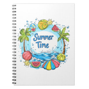 Zomertijd - Zomertijd Beach Illustratie Notitieboek