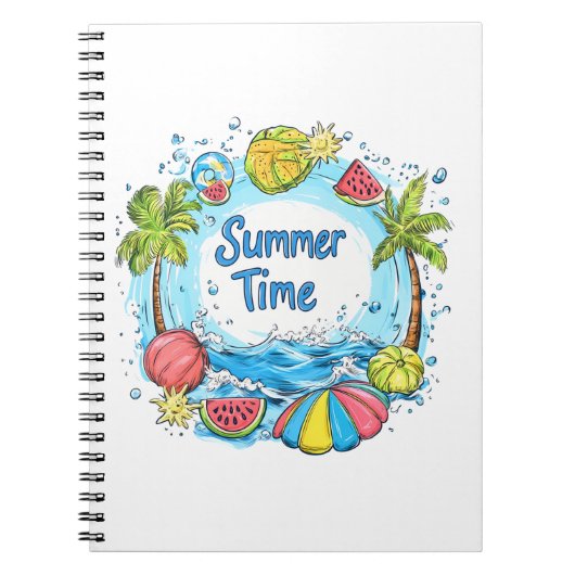Zomertijd - Zomertijd Beach Illustratie Notitieboek (Voorkant)