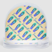 Zomertijd Zomertijd Blauwe Slippers Sneeuwbol (Achterkant)