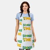 Zomertijd - Zomertijd met palmboom en zon Schort (Gedragen)