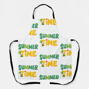 Zomertijd - Zomertijd met palmboom en zon Schort