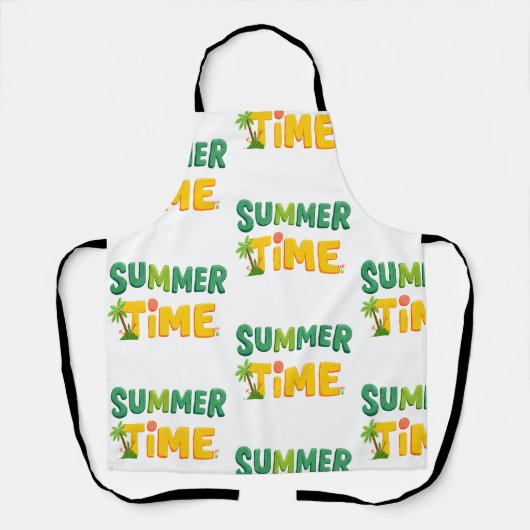 Zomertijd - Zomertijd met palmboom en zon Schort (Voorkant)